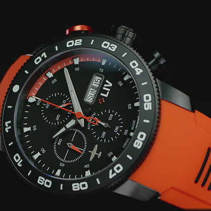 P-51 Titanium Chrono Black / Orange